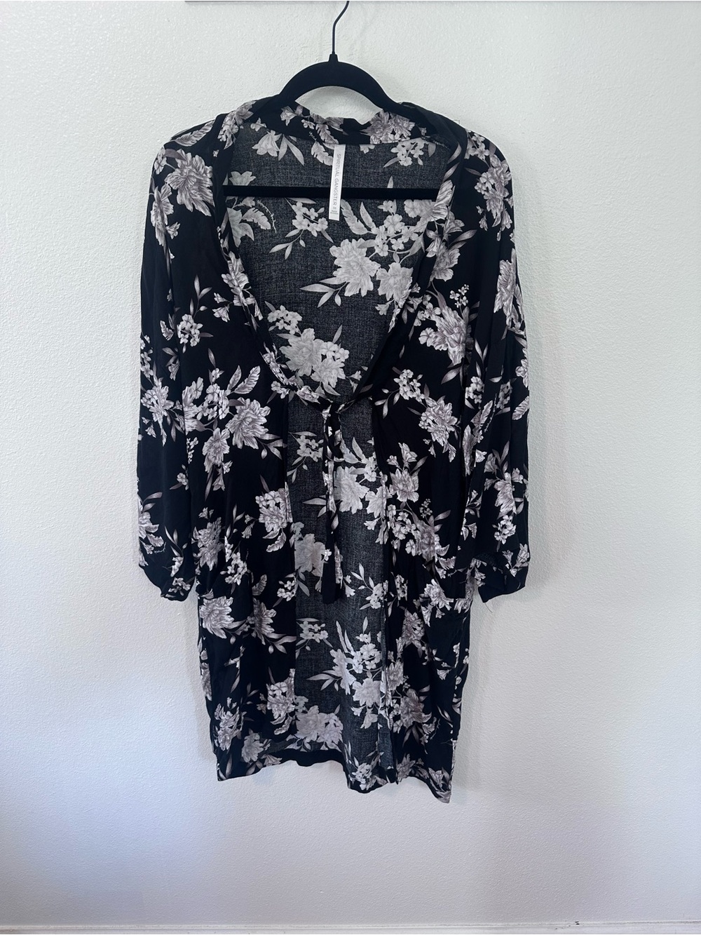 Spiritual Gangster Black and White Floral Kimono